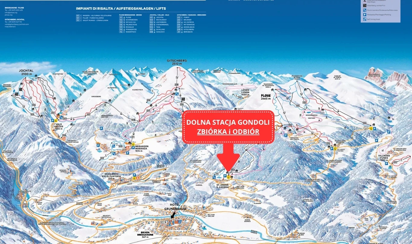 Mapa ski regionu