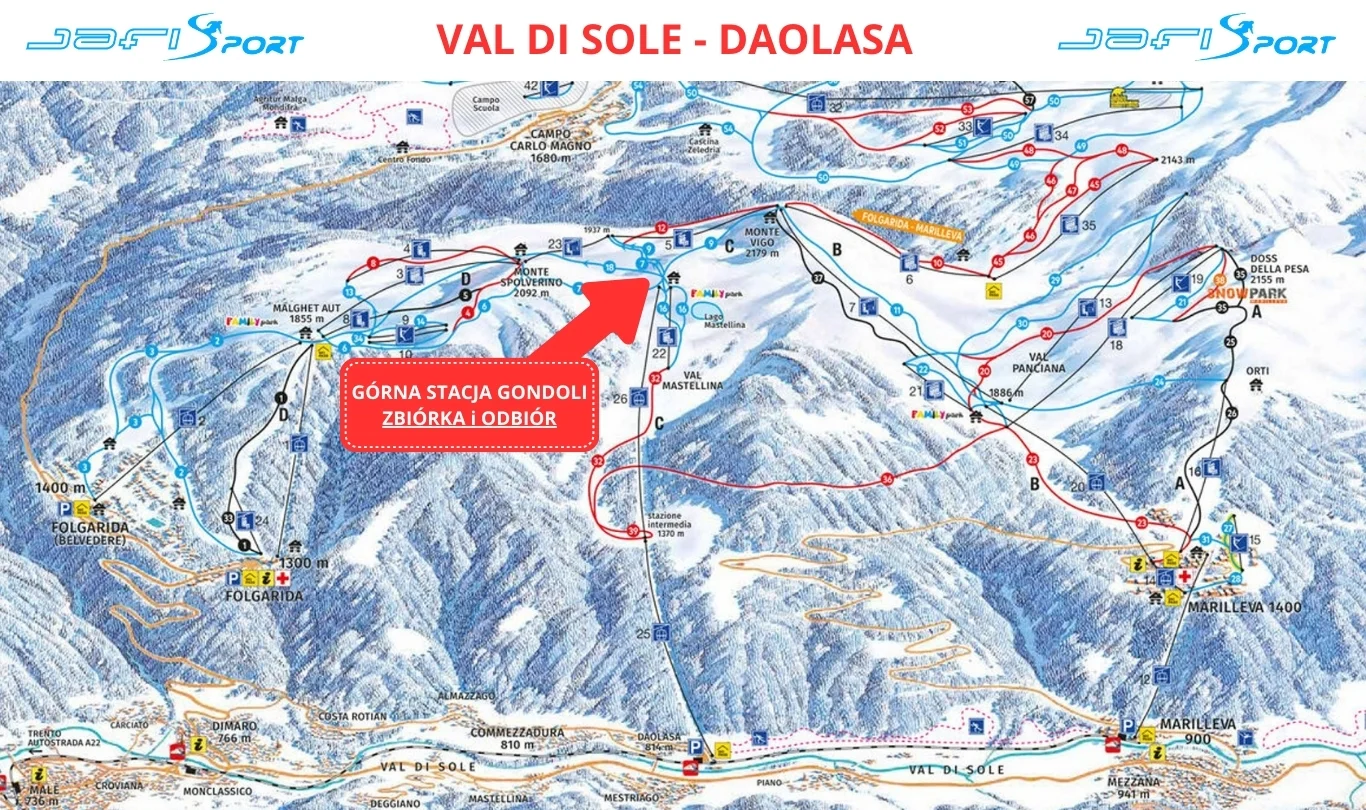Mapa ski regionu