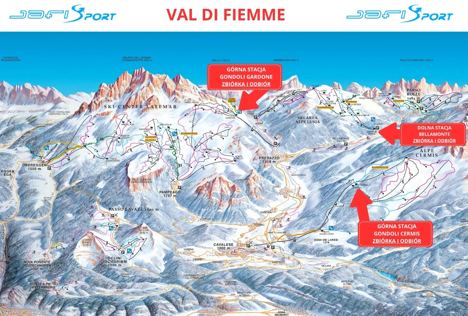 Mapa ski regionu