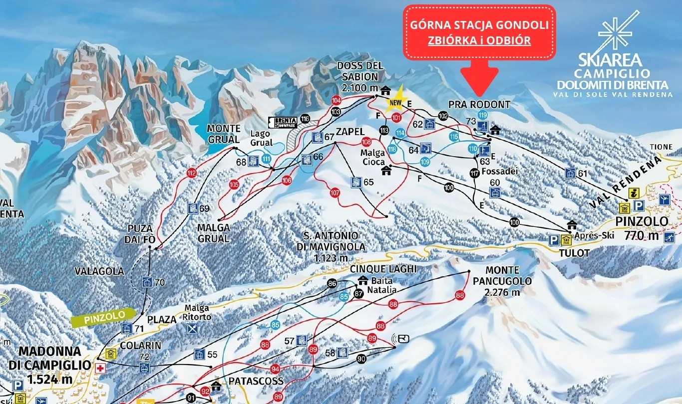 Mapa ski regionu