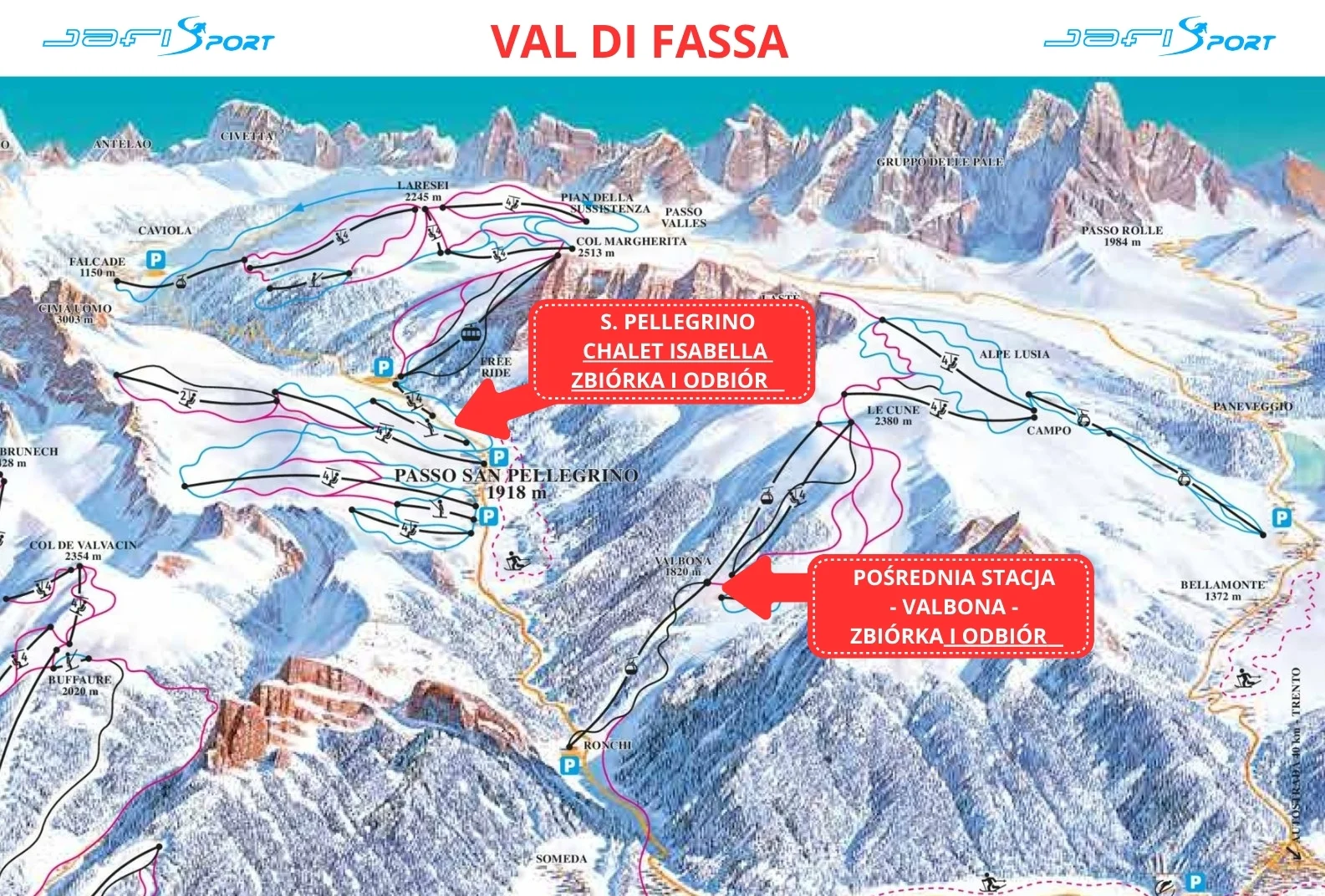 Mapa ski regionu