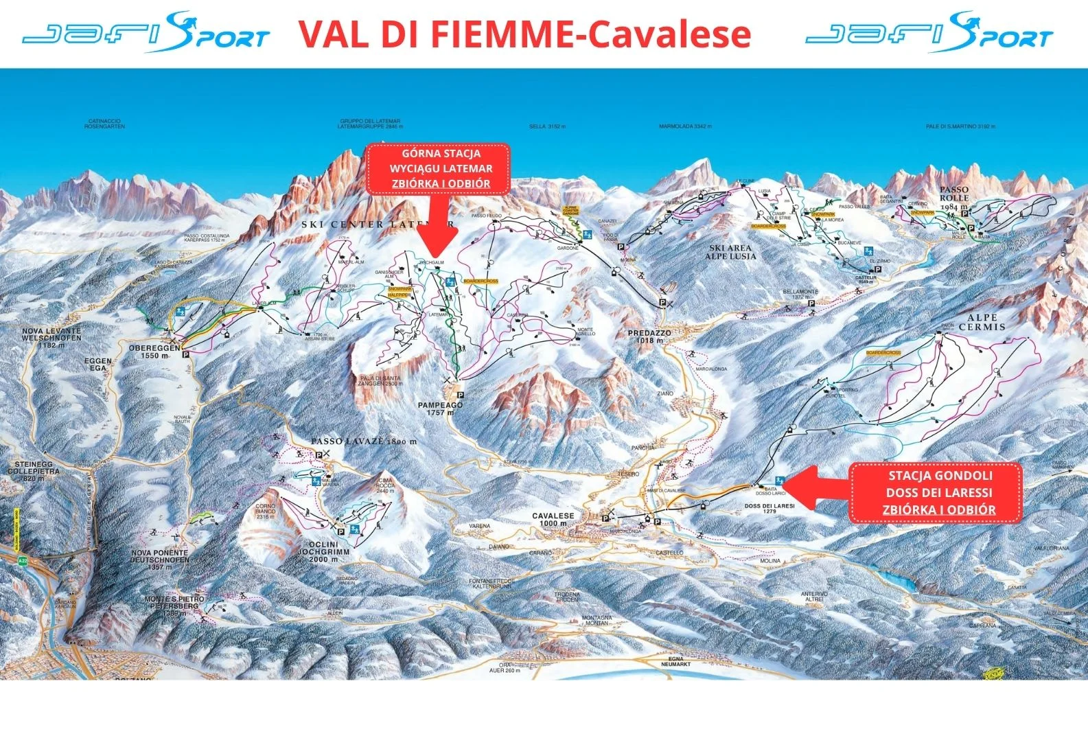 Mapa ski regionu