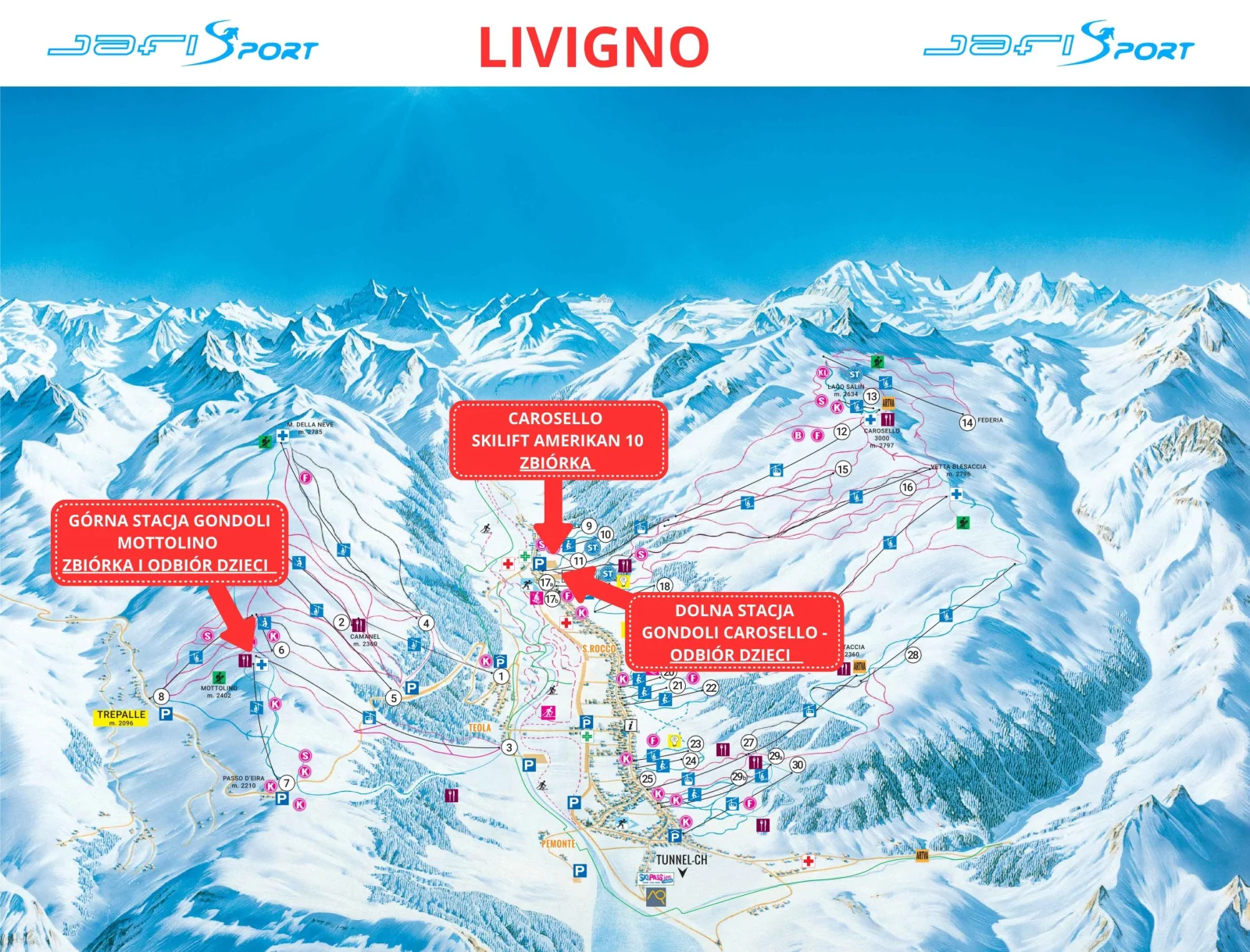 Mapa ski regionu