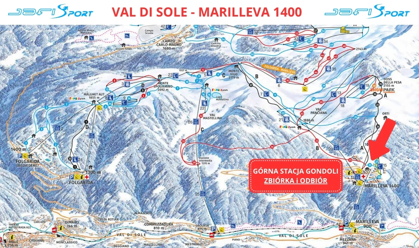 Mapa ski regionu